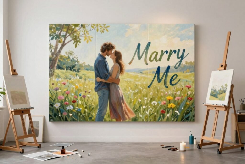 custom painting revealing proposal message