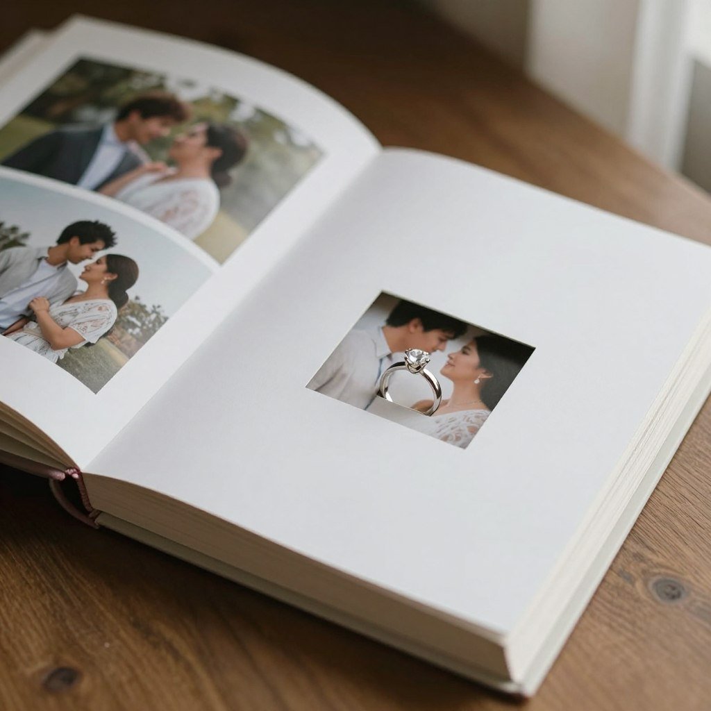 custom photo album proposal with engagement ring custom photo album proposal with engagement ring