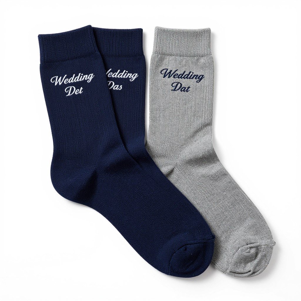customized groomsmen socks with wedding date