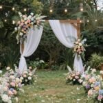 cute wedding ideas with romantic outdoor ceremony setup