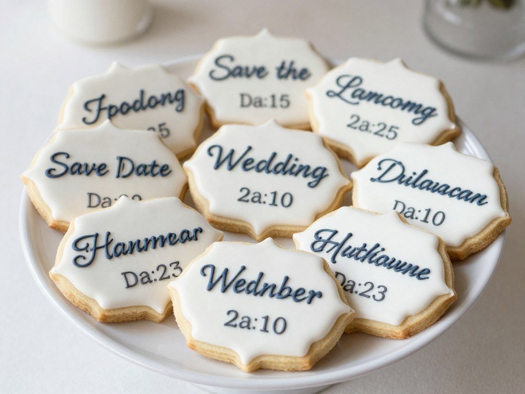 decorated cookies as save the date announcements