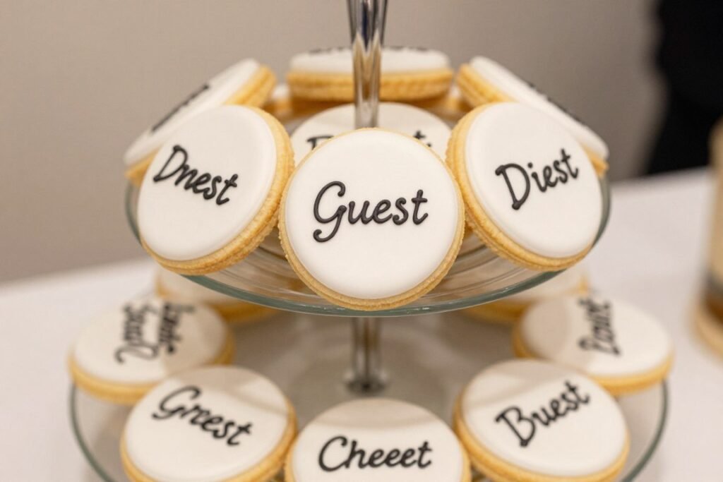 decorated cookies as wedding escort cards with names decorated cookies as wedding escort cards with names