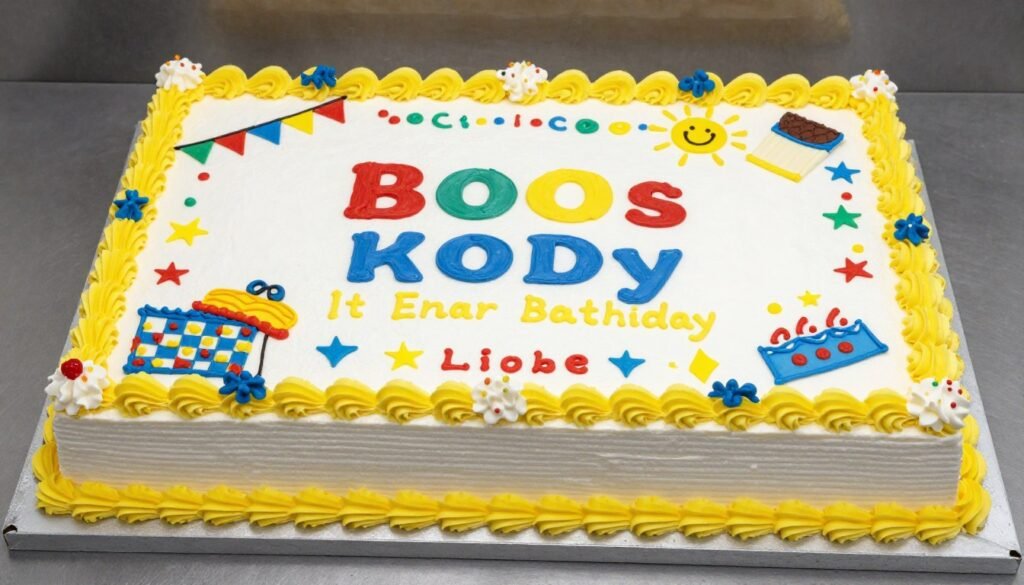 decorated sheet cake for birthday party