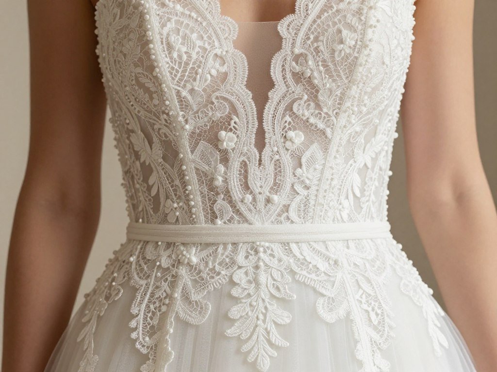 detailed view ball gown bridesmaid dress bodice