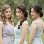 diverse bridesmaids hairstyles showcasing elegant updos and flowing waves