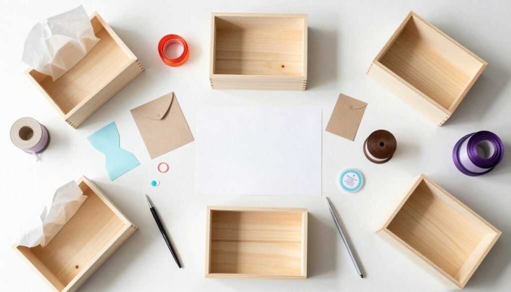 diy groomsman proposal box assembly workspace