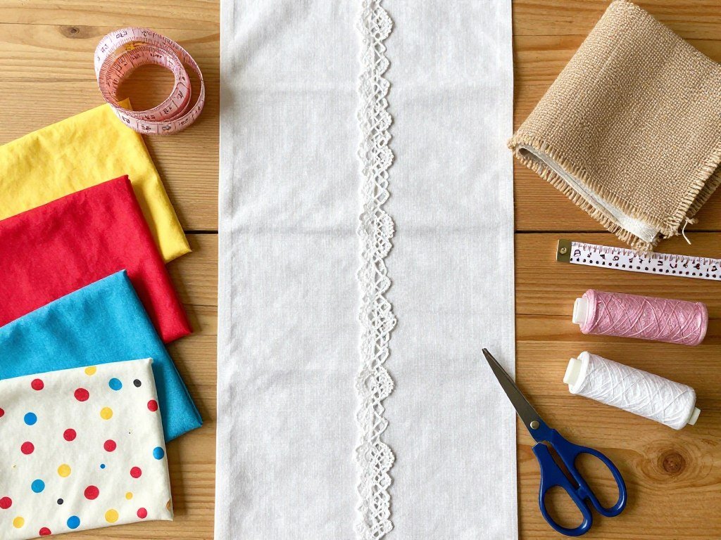 diy table runner materials including fabric, scissors, and crafting supplies diy table runner materials including fabric, scissors, and crafting supplies