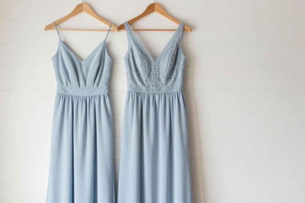dusty blue bridesmaid dress for summer wedding party