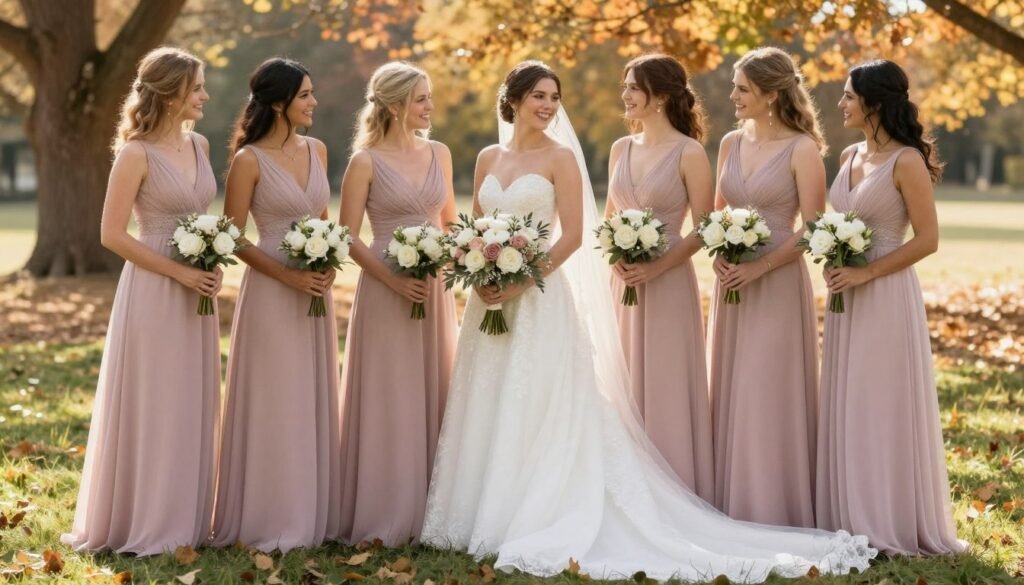 dusty rose mauve pastel bridesmaid dresses for fall wedding dusty rose mauve pastel bridesmaid dresses for fall wedding