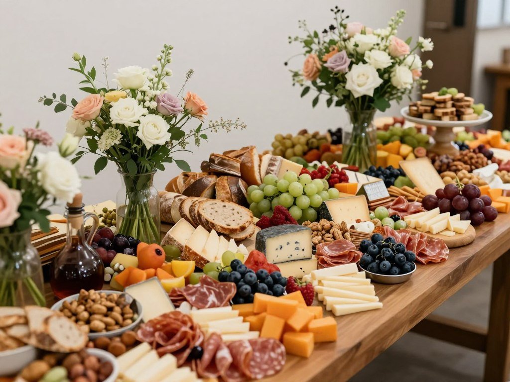 elaborate wedding grazing table