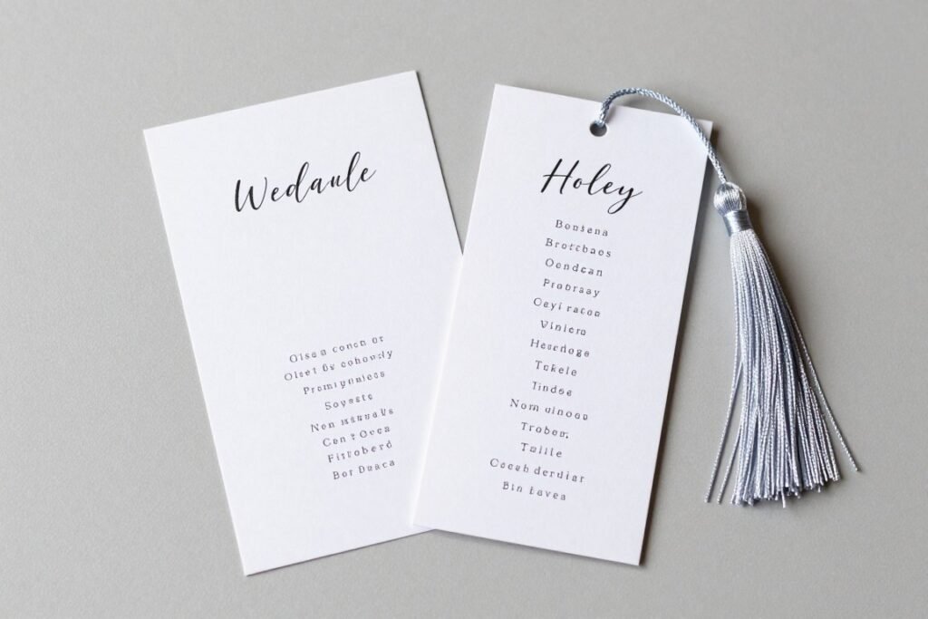 elegant bookmark style wedding programs with tassel elegant bookmark style wedding programs with tassel