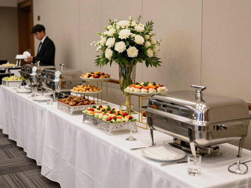 elegant buffet station setup
