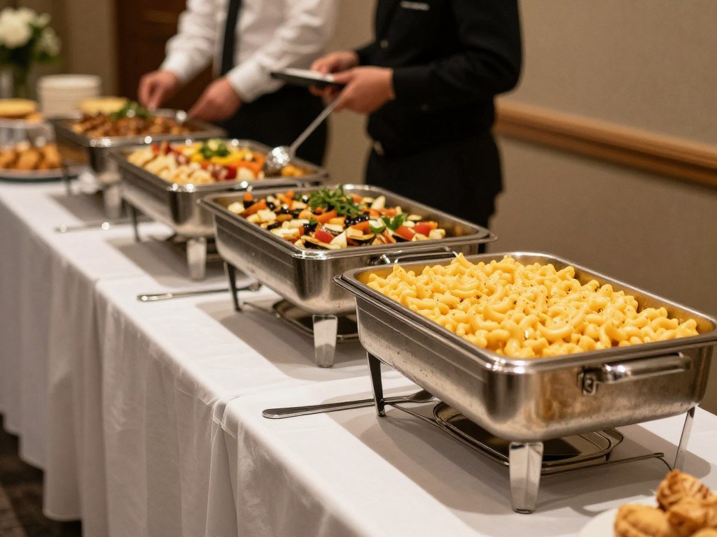 elegant comfort food wedding display