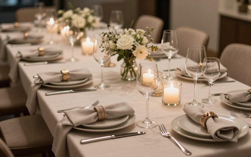 elegant dinner party table setting