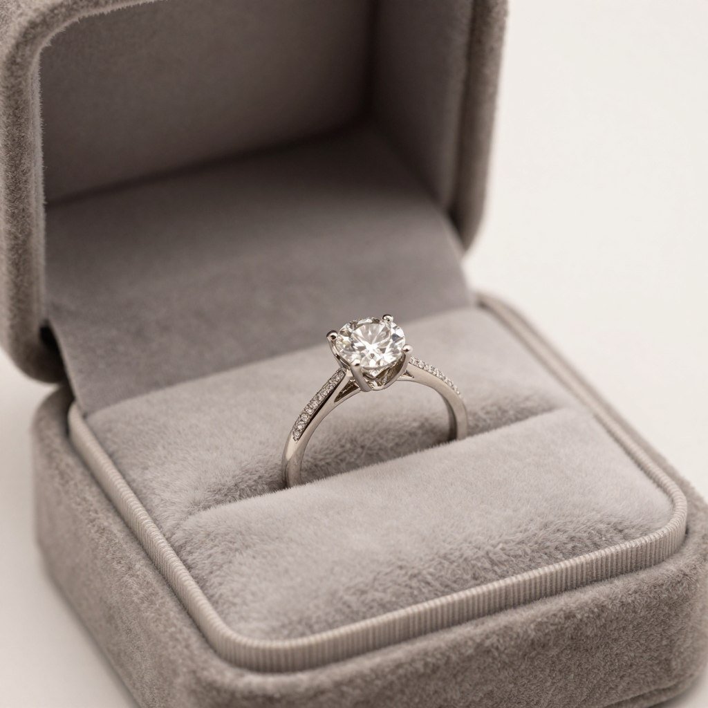 elegant engagement ring in box elegant engagement ring in box