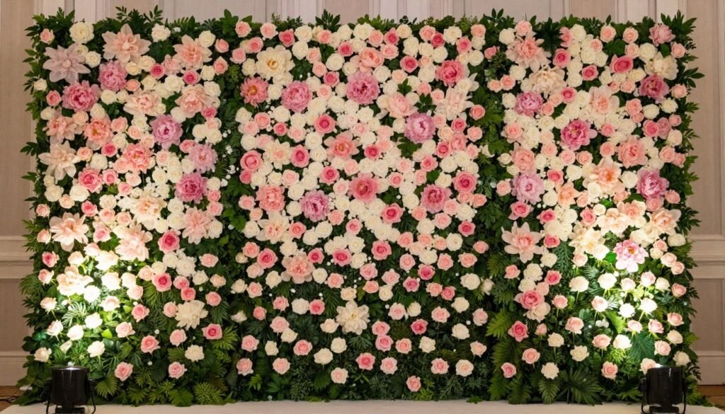 elegant floral photo booth backdrop at bridal shower elegant floral photo booth backdrop at bridal shower