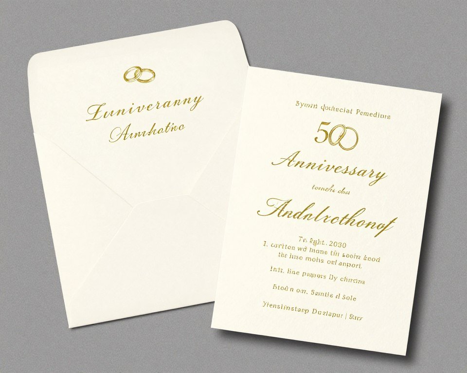 elegant gold 50th anniversary invitation