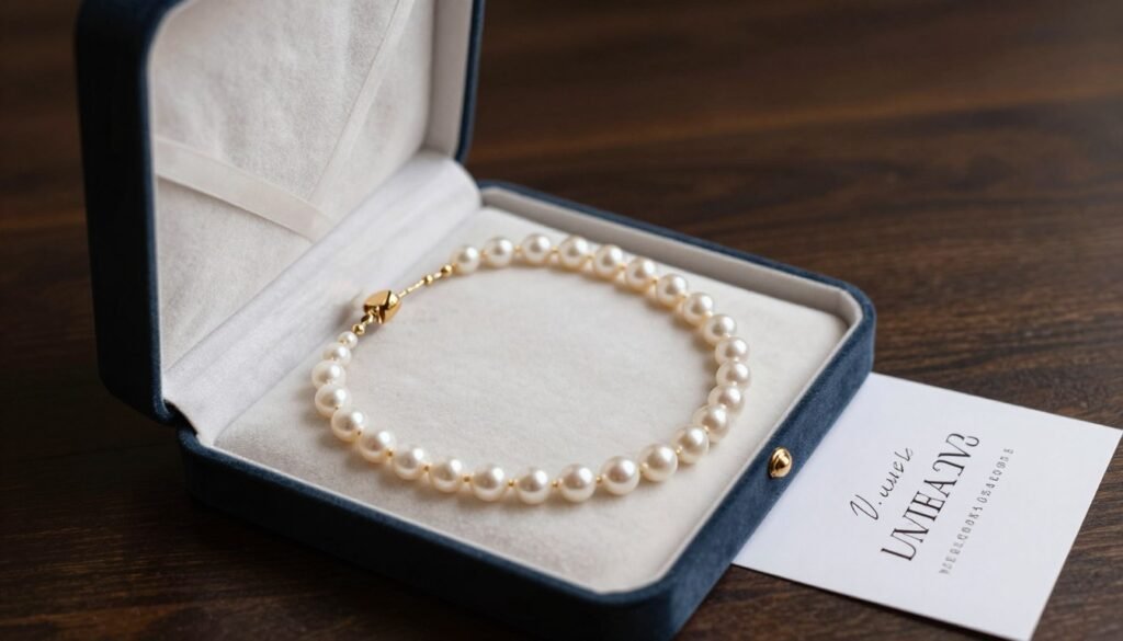 elegant jewelry box with pearl necklace for anniversary gift