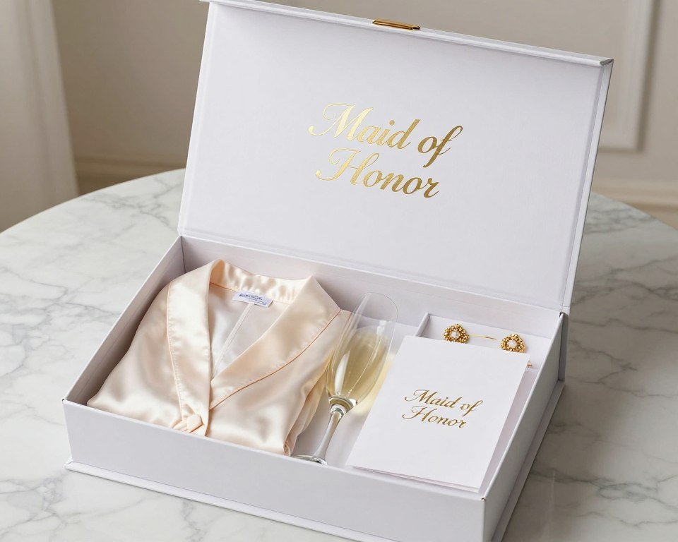 elegant maid of honor proposal box with special designation elegant maid of honor proposal box with special designation