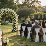 elegant micro wedding ceremony setup with intimate seating arrangement for small guest list