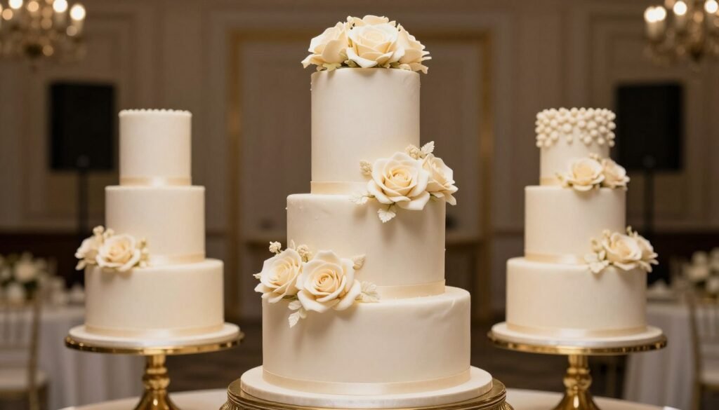 elegant monochromatic champagne wedding cake with cascading sugar flowers elegant monochromatic champagne wedding cake with cascading sugar flowers