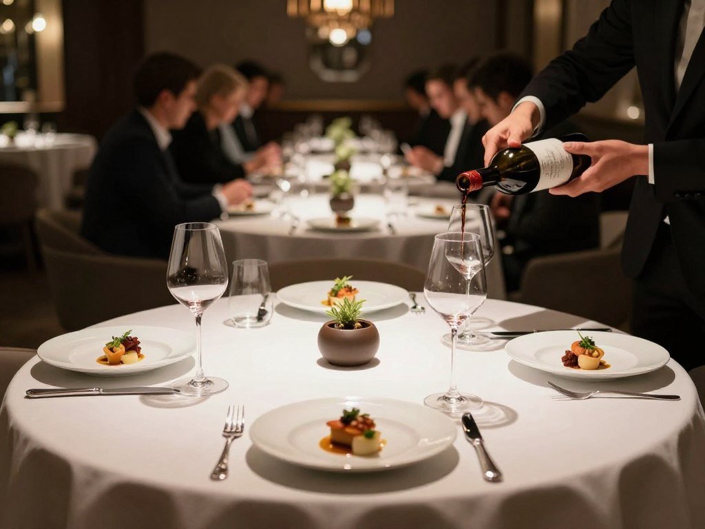 elegant multi-course tasting menu at upscale micro wedding dinner