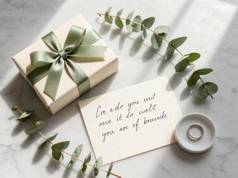 elegant officiant proposal ideas setup with personalized gift box and handwritten note