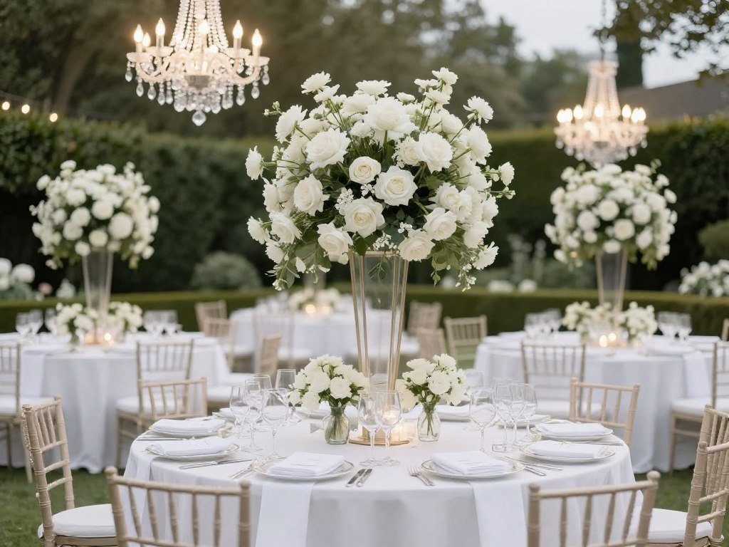 elegant outdoor wedding reception