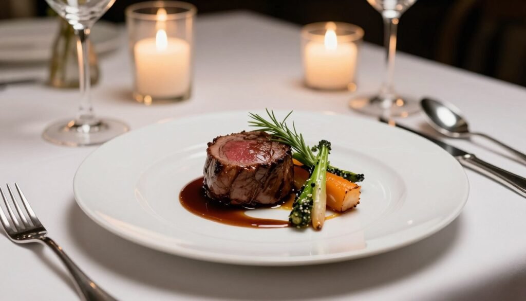 elegant plated wedding dinner