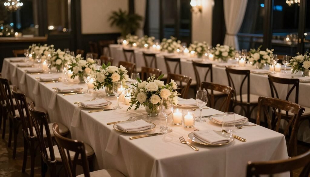 elegant small wedding reception table setting