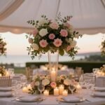 elegant wedding ideas decoration featuring romantic floral centerpieces and ambient lighting