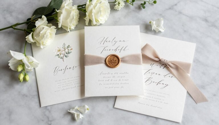 elegant wedding invitation ideas with floral details and calligraphy