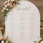 elegant wedding seating chart with floral accents
