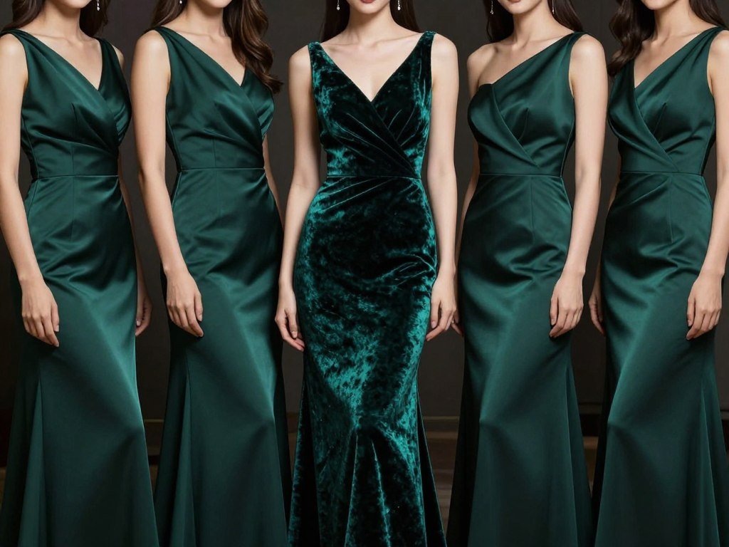 emerald green bridesmaid dress jewel tone