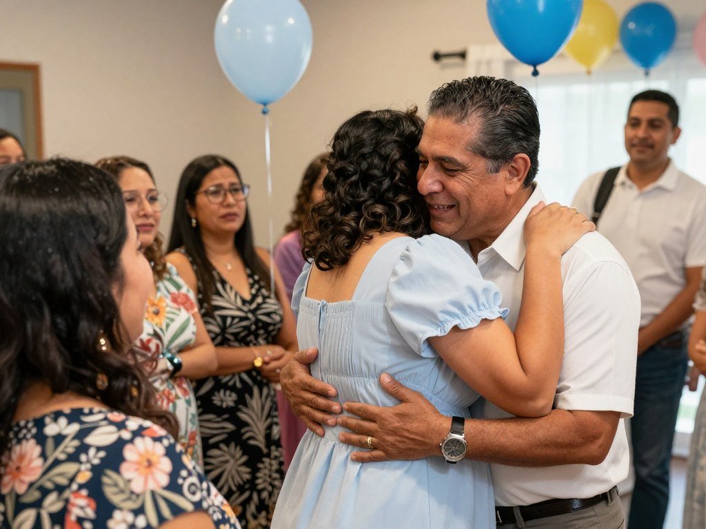 emotional padrinos announcement at baby shower