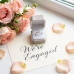 engagement announcement ideas with creative photo setup
