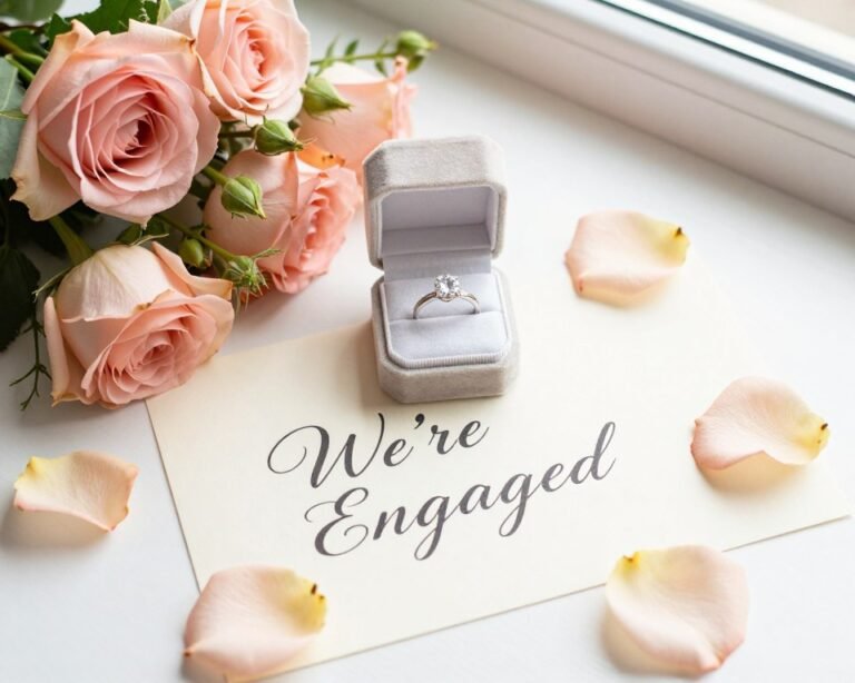 engagement announcement ideas with creative photo setup