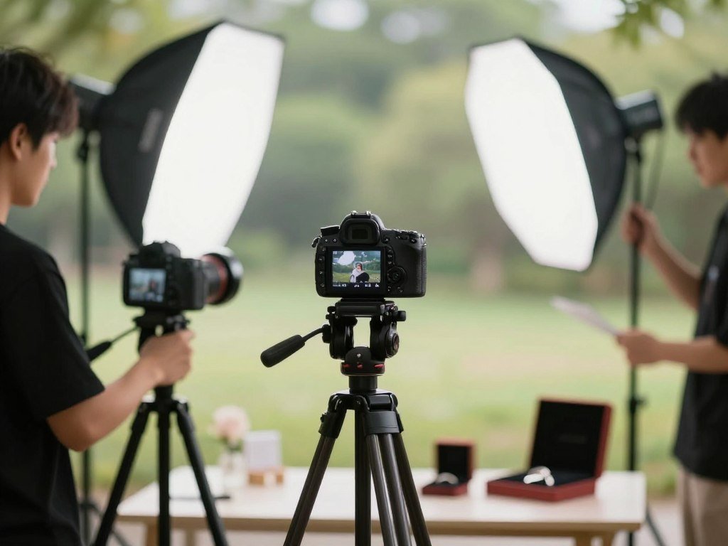 engagement announcement photography tips showing camera setup