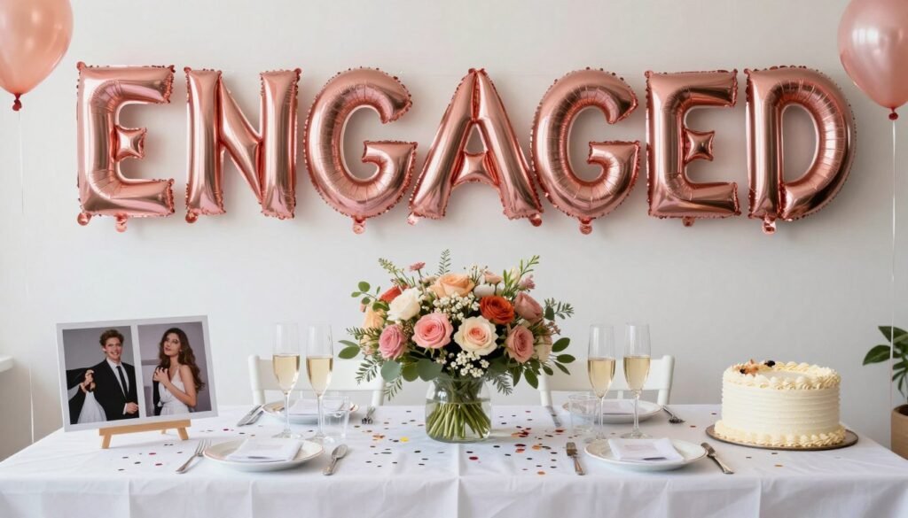 engagement party announcement ideas with celebration decorations