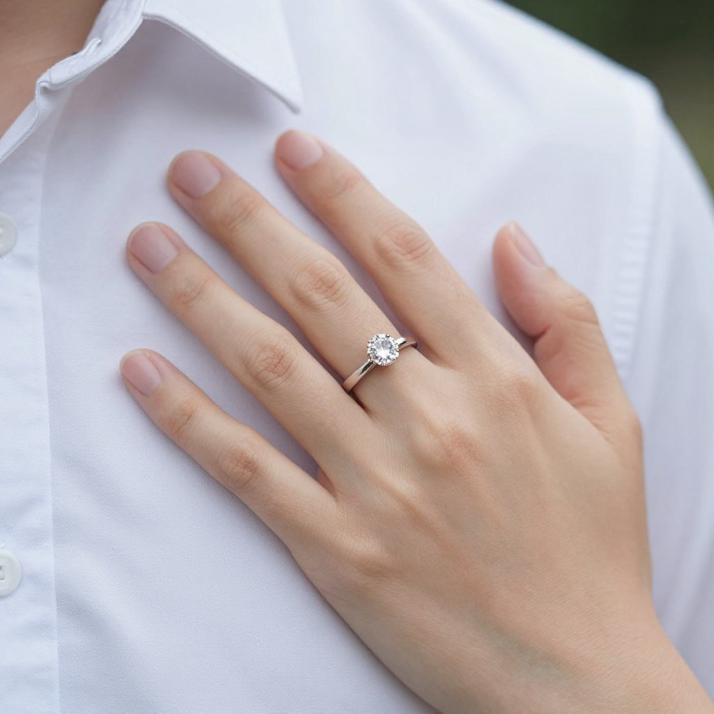 engagement photo close up detail ring hands