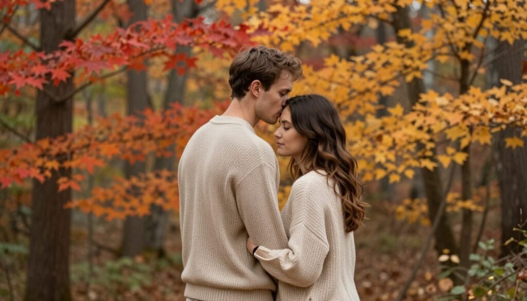 engagement pictures ideas fall autumn leaves couple