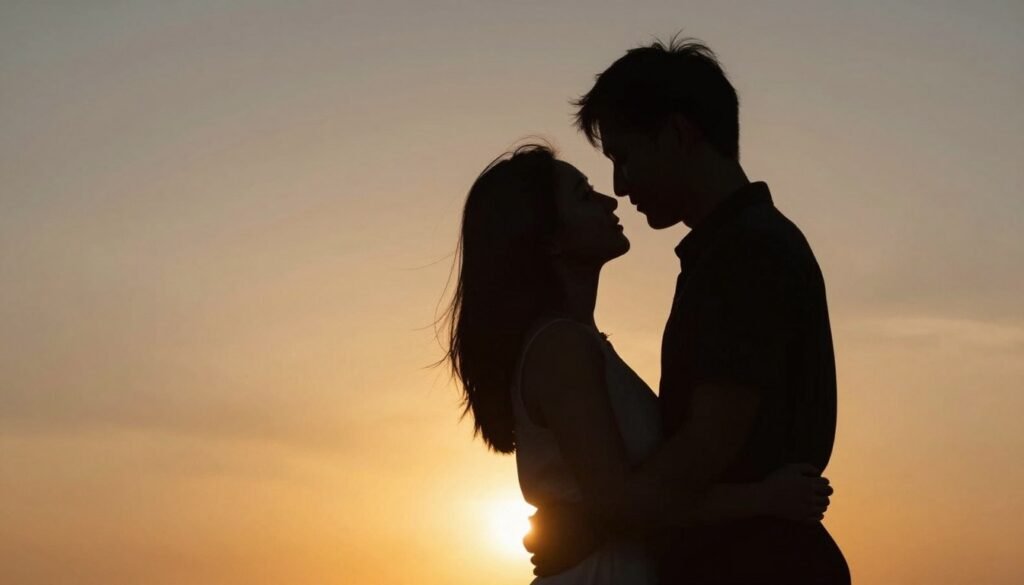 engagement pictures ideas silhouette backlighting sunset