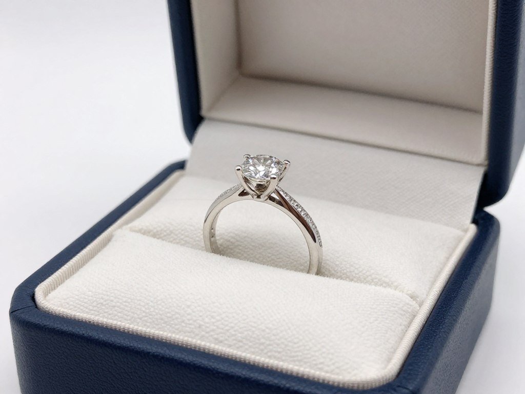 engagement ring in elegant box for marriage proposal