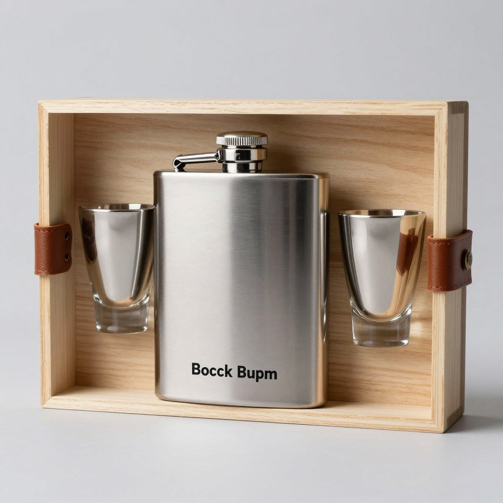 engraved flask and shot glass set groomsman proposal