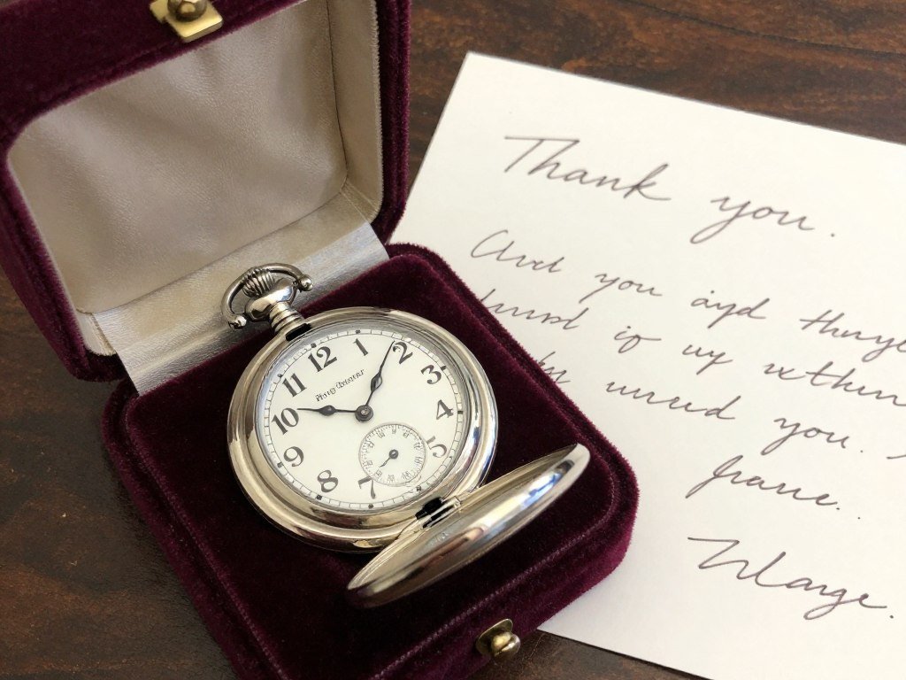 engraved pocket watch keepsake for ring bearer