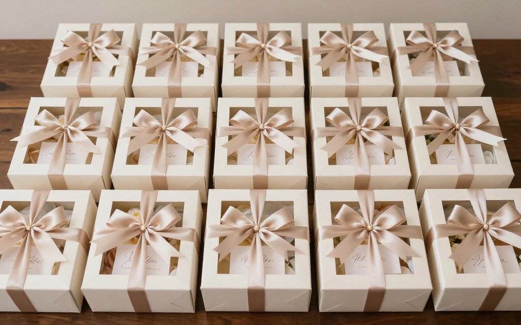 equal bridesmaid proposal gifts laid out