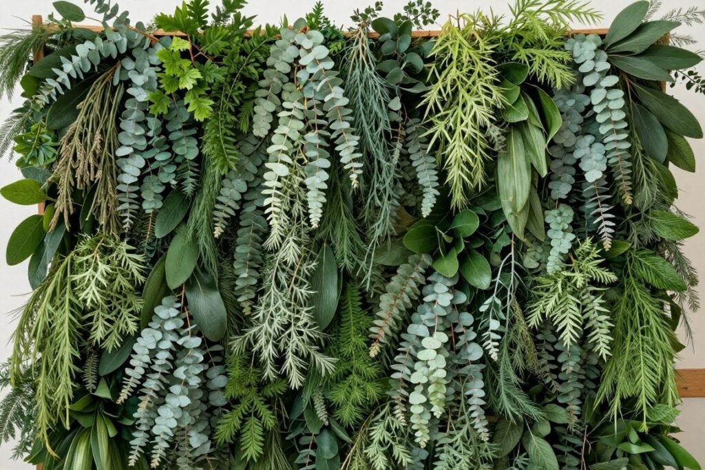 eucalyptus and greenery backdrop installation eucalyptus and greenery backdrop installation