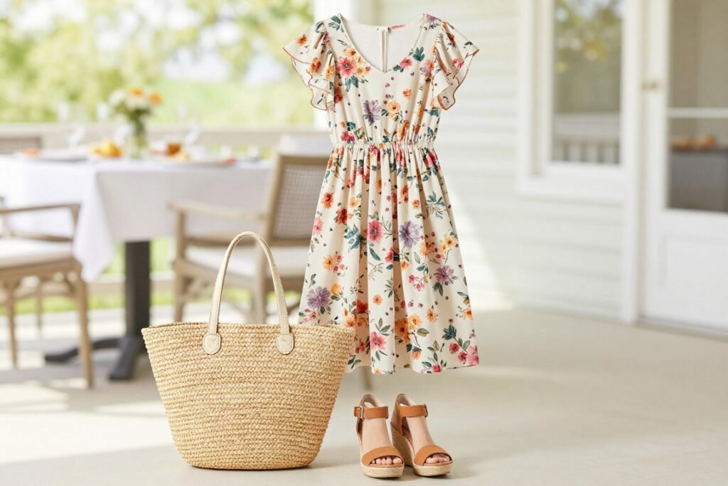 feminine brunch date outfit with flowy dress feminine brunch date outfit with flowy dress