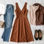 first date ideas outfit inspiration featuring versatile clothing laid out on bed