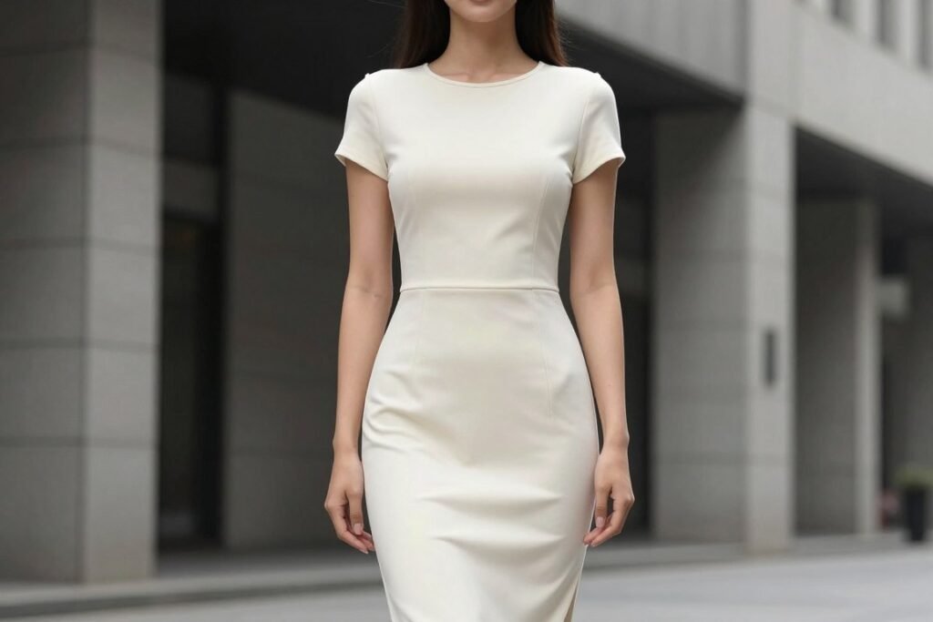 fitted midi engagement dress